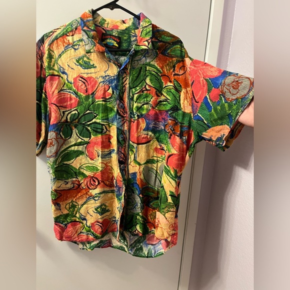 XL Jams World Multicolor Artistic Men's Shirt EUC/(RSB 4/#18) PTP 27-28/L31 - Picture 2 of 5